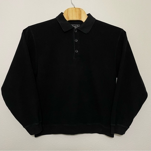Straight Down Clothing Co. Long Sleeve‎ Black Cotton Golf Polo Size Large
